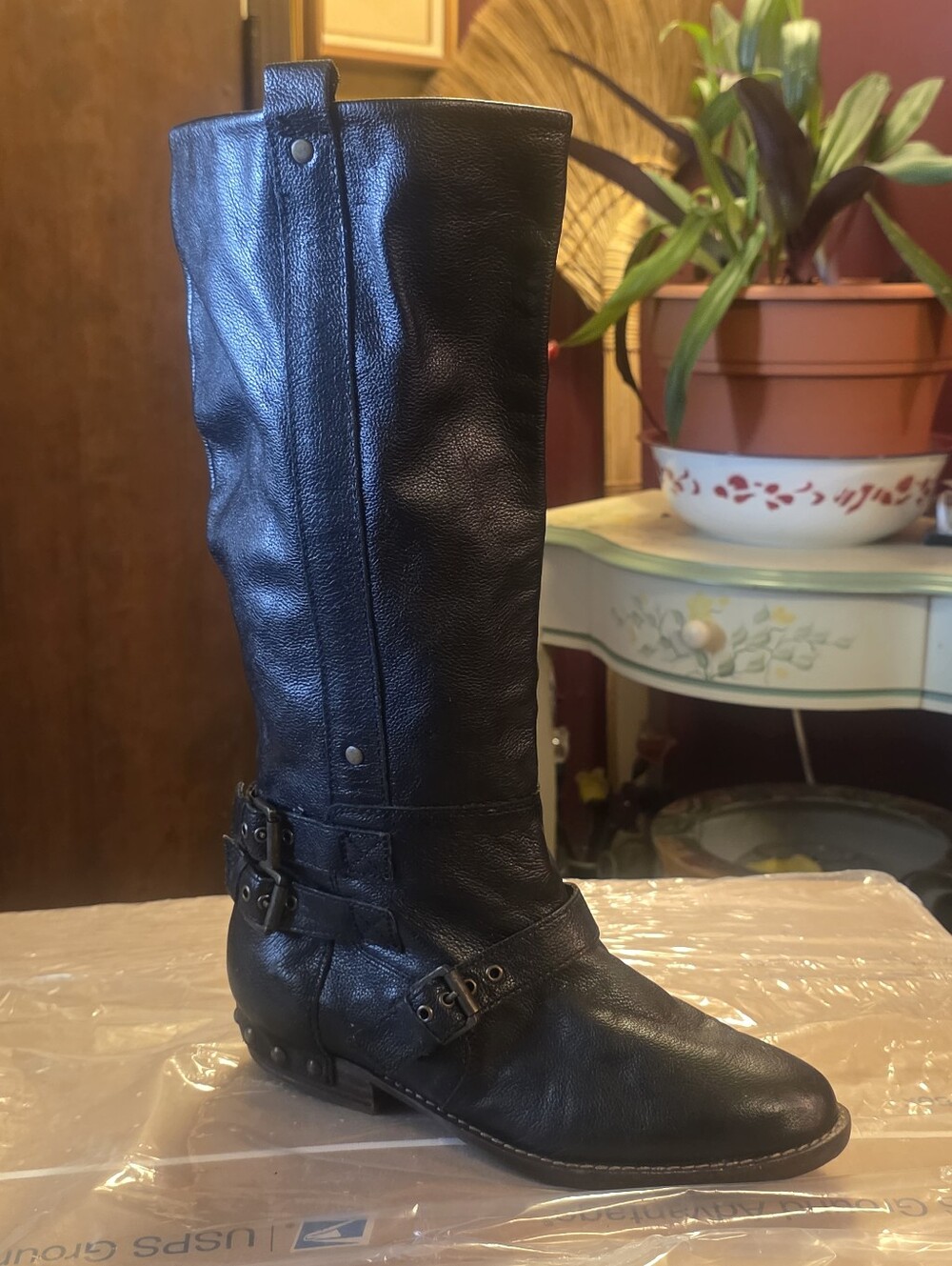 Black Dolce Vita Bend Triple Buckle Leather Boot